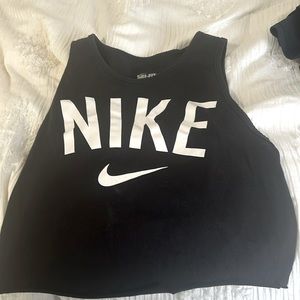 Black cropped nike tank top, size XS